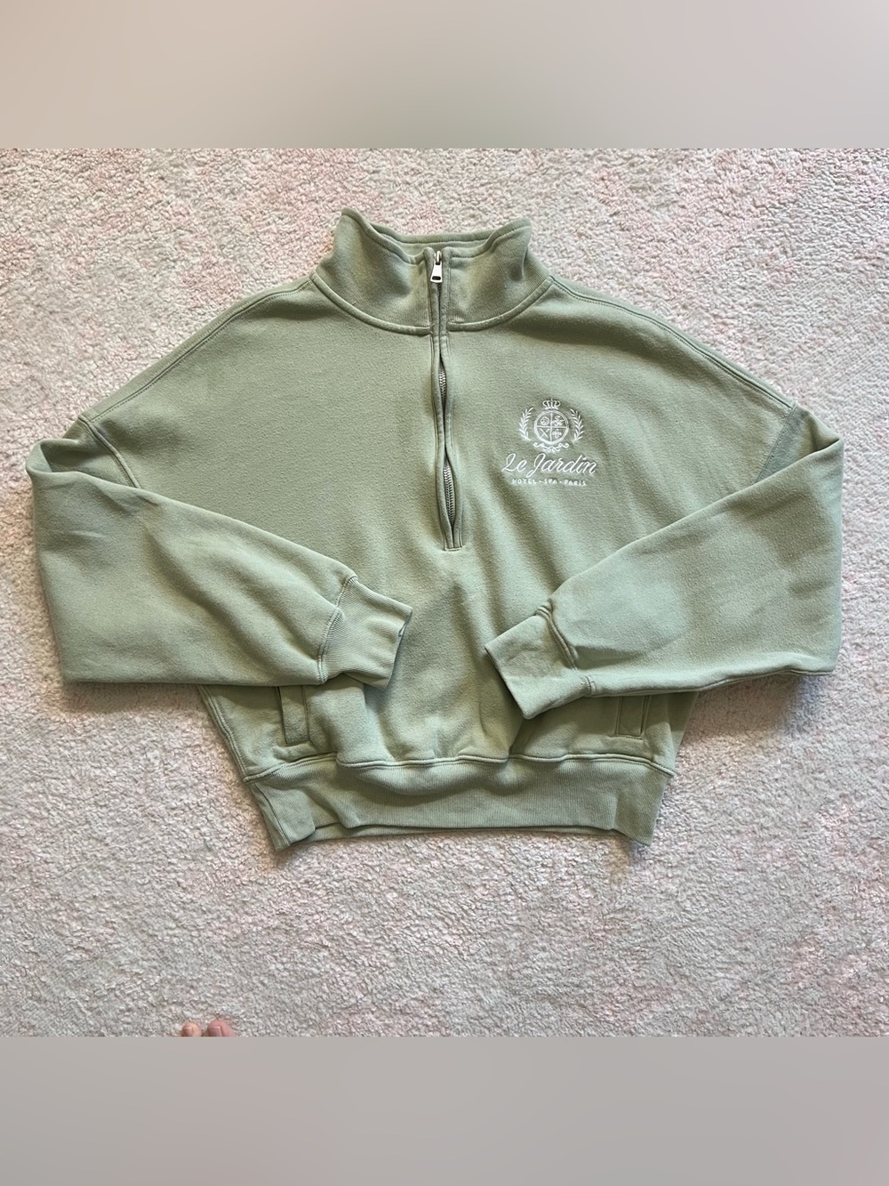 Abercrombie & Fitch Sage Half-Zip Cowl Neck Sweatshirt
